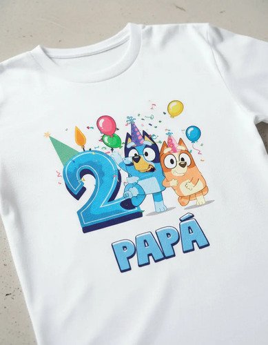 D_685489-MLM93754709348_102025-O.jpg Combo 8 Playeras Y 1 Pañalero Bluey Mamá Papá Hermana Y Bebe