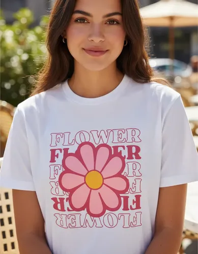 D_688361-MLM92718499906_092025-O.webp Playera Flower Diseño Floral Mujer Estampado Moda Casual
