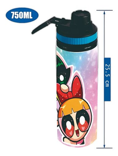 D_705644-MLM88946152236_082025-O.jpg Botella De Agua 750ml Aluminio Chicas Superpoderosas