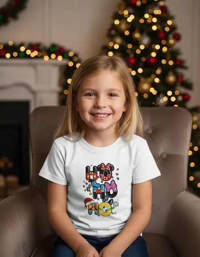D_707502-MLM94239073620_102025-O.jpg Playera Infantil Minnie Mouse Navidad Ho Ho Ho
