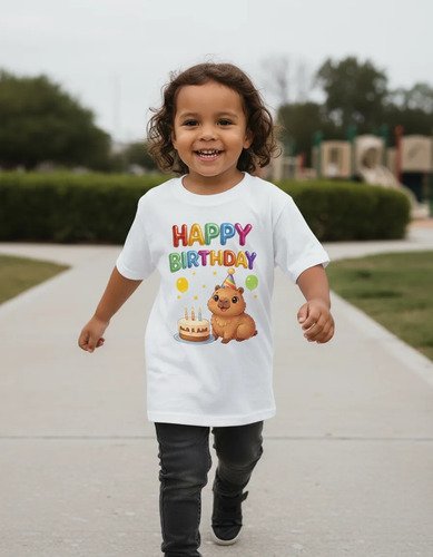 Playera Infantil Capibara Happy Birthday