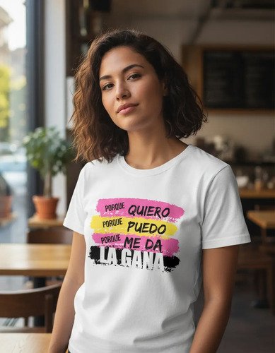 D_713627-MLM95592885473_102025-O.jpg Playera Blanca Quiero, Puedo Y Me Da La Gana