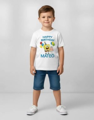Playera Infantil Bob Esponja Cumpleaños