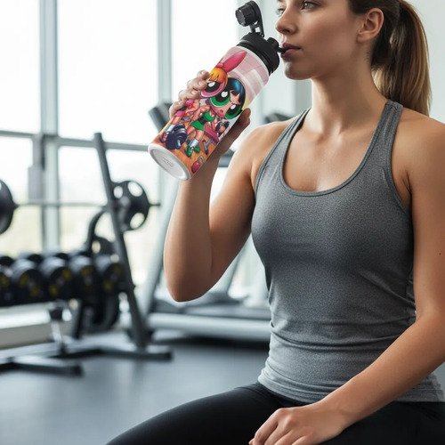 D_716080-MLM114087841523_072026-O.jpg Botella De Agua 750ml Aluminio - Chicas Superpoderosas Gym