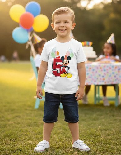 Playera Mickey Mouse Numeros Del 1 Al 10 Cumpleaños Infantil