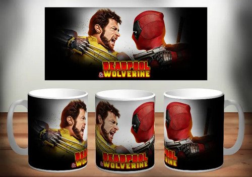 Taza Deadpool 3 Wolverine Ceramica 355 Ml