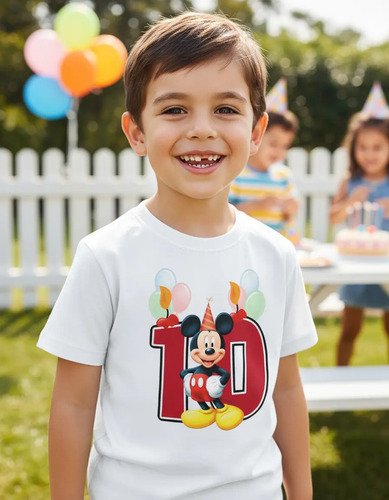 Playera Mickey Mouse Numeros Del 1 Al 10 Cumpleaños Infantil