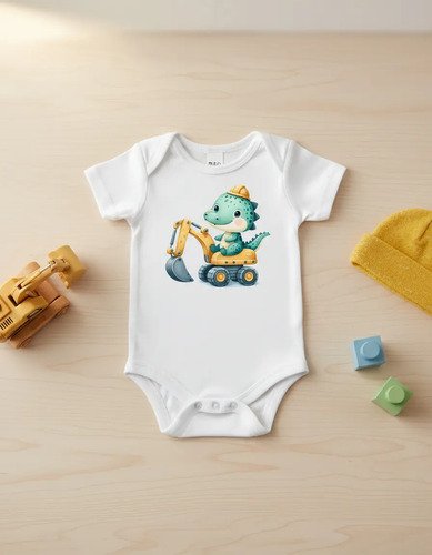 Pañalero Dinosaurio Excavadora Bebé Niño Diseño Constructor