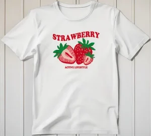 Playera Imagen Sublime Strawberry Unisex Adulto Corta