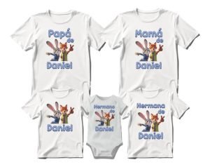 D_742257-MLM109742478360_042026-O.jpg Kit 4 Playeras + Pañalero Zootopia Para Cumpleaños