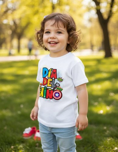 Playera Dia Del Niño Super Heroes Infantil Imagen Sublime