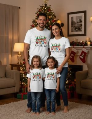 D_748041-MLM100309094329_122025-O.jpg Kit De 2 Playeras Unisex + 2 Infantiles Bluey Family Friends