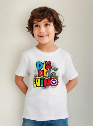 Playera Dia Del Niño Super Heroes Infantil Imagen Sublime