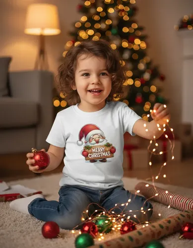 Playera Infantil Navidad Santa Claus Merry Christmas
