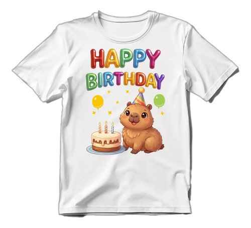 Playera Infantil Capibara Happy Birthday