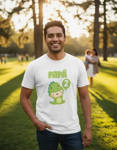 D_758083-MLM93028274803_092025-O.webp Kit Familiar 3 Playeras + 1 Pañalero Cumpleaños Dinosaurio