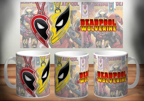 Taza Deadpool 3 Wolverine Ceramica 355 Ml