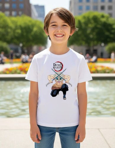 Playera Inosuke Demon Slayer Kimetsu No Yaiba Infantil Anime