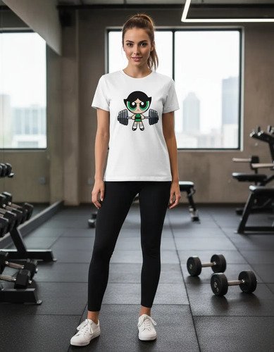 D_785705-MLM92037750776_092025-O.jpg Playera Bellota Gym Mode Chicas Superpoderosas