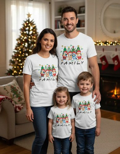 Kit De 2 Playeras Unisex + 2 Infantiles Bluey Family Friends