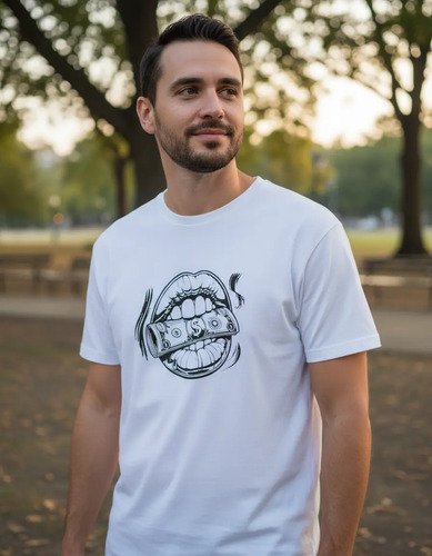 Playera Unisex Labios Y Dólar Imagen Sublime
