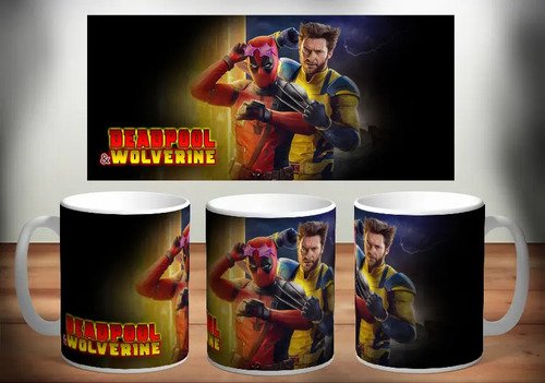Taza Deadpool 3 Wolverine Ceramica 355 Ml