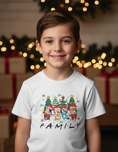 Kit De 2 Playeras Unisex + 1 Infantil Bluey Family Friends