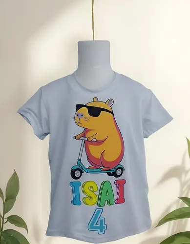 D_796844-MLM85222865006_062025-O.webp Playera Infantil Capibara Para Cumpleaños