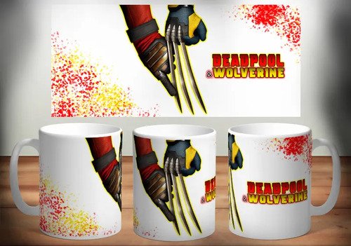 Taza Deadpool 3 Wolverine Ceramica 355 Ml