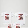 Combo 3 Playeras Y Pañalero Cars Mamá Papá Hermana Y Bebe