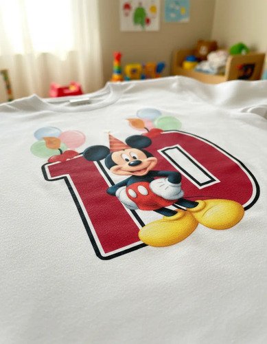 Playera Mickey Mouse Numeros Del 1 Al 10 Cumpleaños Infantil