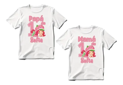 Kit 2 Playeras Rosita Fresita Cumpleaños Personalizadas