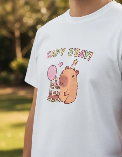 D_802183-MLM93153600379_092025-O.jpg Playera De Capibara Cumpleaños