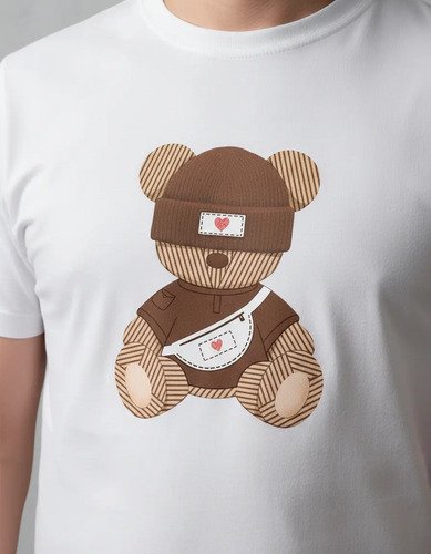 D_807448-MLM95511108453_102025-O.jpg Playera Blanca Con Diseño De Oso