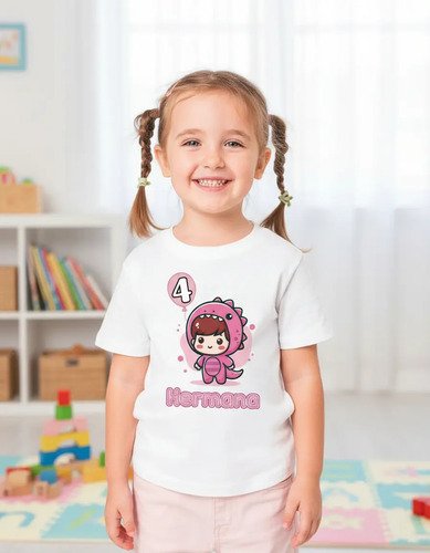 Kit Familiar De 3 Playeras De Dinosaurio Para Cumpleaños