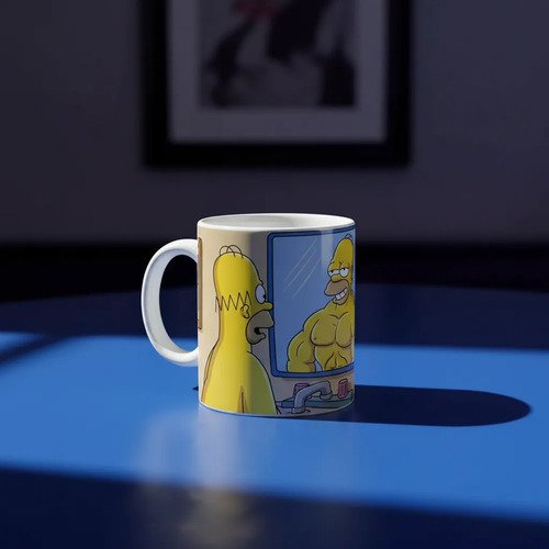 Taza Homero Simpson Mamado En El Espejo Regalo Divertido