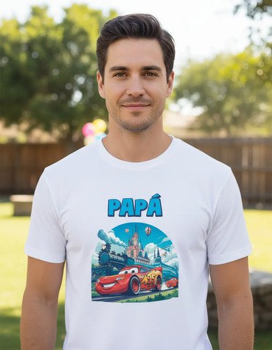 Combo 3 Playeras Y Pañalero Cars Mamá Papá Hermana Y Bebe