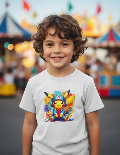 D_811923-MLM94100864445_102025-O.jpg Playera Infantil Pikachu