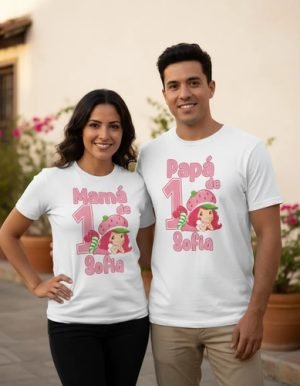 D_824652-MLM113474729812_072026-O.jpg Kit 2 Playeras Rosita Fresita Cumpleaños Personalizadas