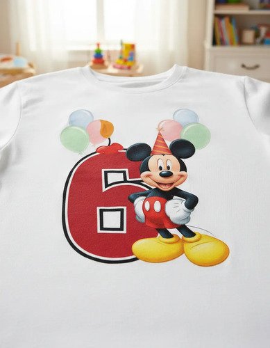 Playera Mickey Mouse Numeros Del 1 Al 10 Cumpleaños Infantil