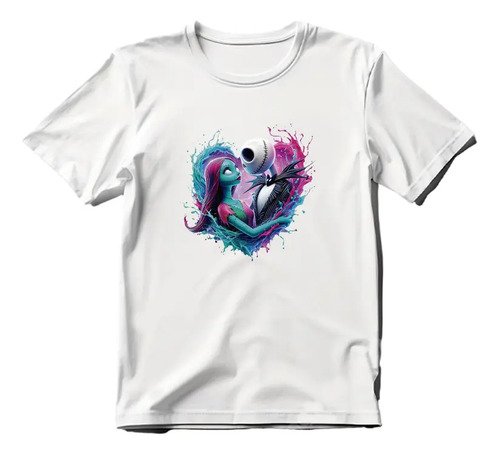 D_840279-MLM79445512285_092024-O.jpg Playera Jack Y Sally Halloween Unisex