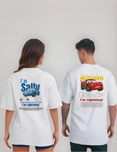 D_842523-MLM87070873516_072025-O.jpg Playera Pareja Duo Cars Rayo Mcqueen Y Sally