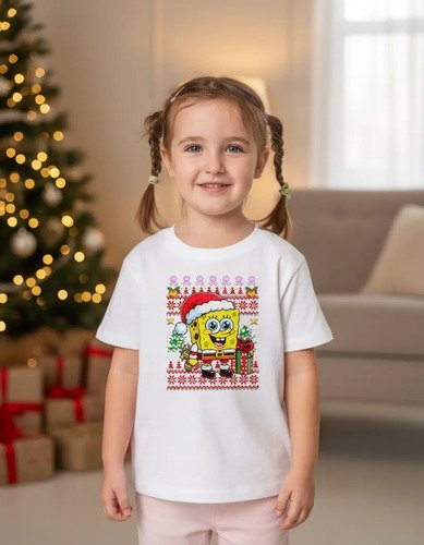 D_844730-MLM98574779455_112025-O.jpg Playera De Navidad Bob Esponja Infantil