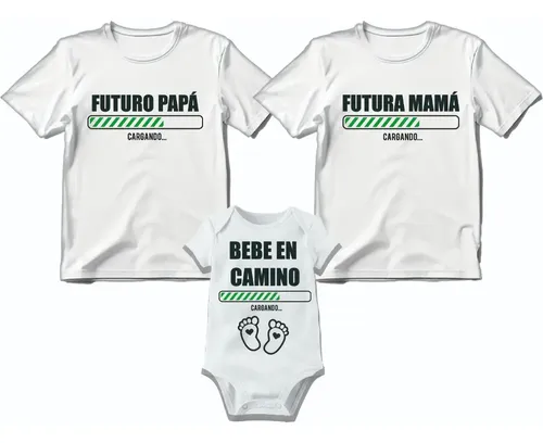 Kit 2 Playeras Unisex + 1 Pañalero Anunciar Embarazo