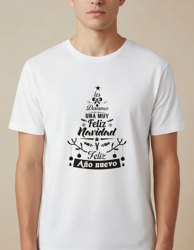 D_859933-MLM93957150780_102025-O.jpg Playera Arbol Feliz Navidad Y Feliz Año Nuevo