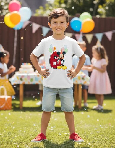 Playera Mickey Mouse Numeros Del 1 Al 10 Cumpleaños Infantil
