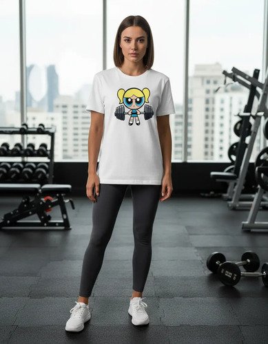 Playera Burbuja Gym Mode Chicas Superpoderosas