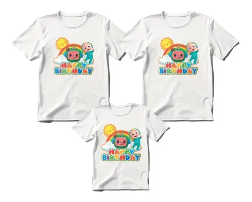 D_865374-MLM94455539700_102025-O.webp Combo 2 Playeras Unisex + 1 Playera Infantil Cocomelon
