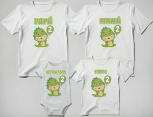 D_867058-MLM90389940047_082025-O.jpg Kit Familiar 3 Playeras + 1 Pañalero Cumpleaños Dinosaurio