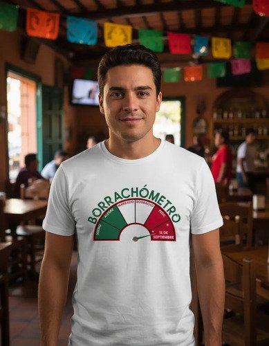 D_873440-MLM98219193117_112025-O.jpg Playera Borrachómetro Mexicano Diseño Divertido Unisex